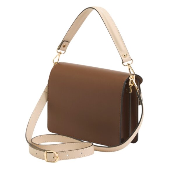 ISADORA Made In Italy Leather Multi Compartment Structure Crossbody Bag - Picture 3 of 3